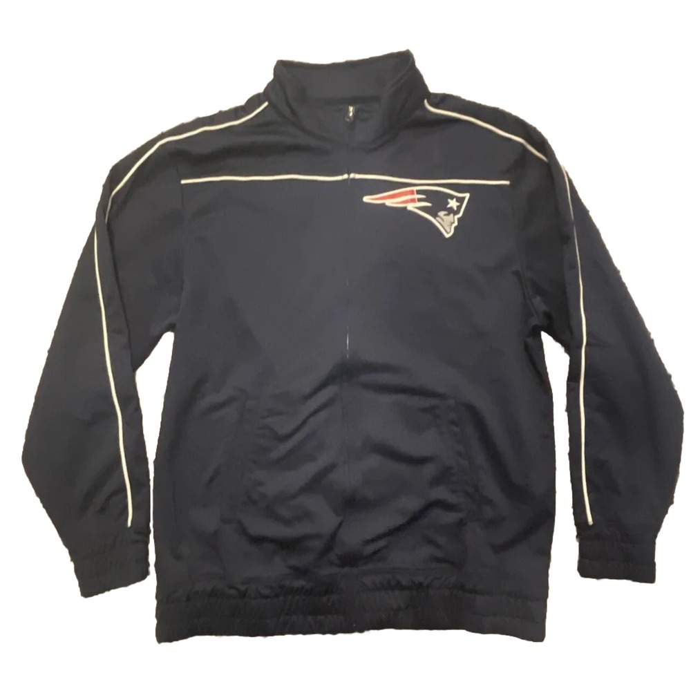 Majestic New England Patriots NFL Full Zip Jacket Mens L #C764
